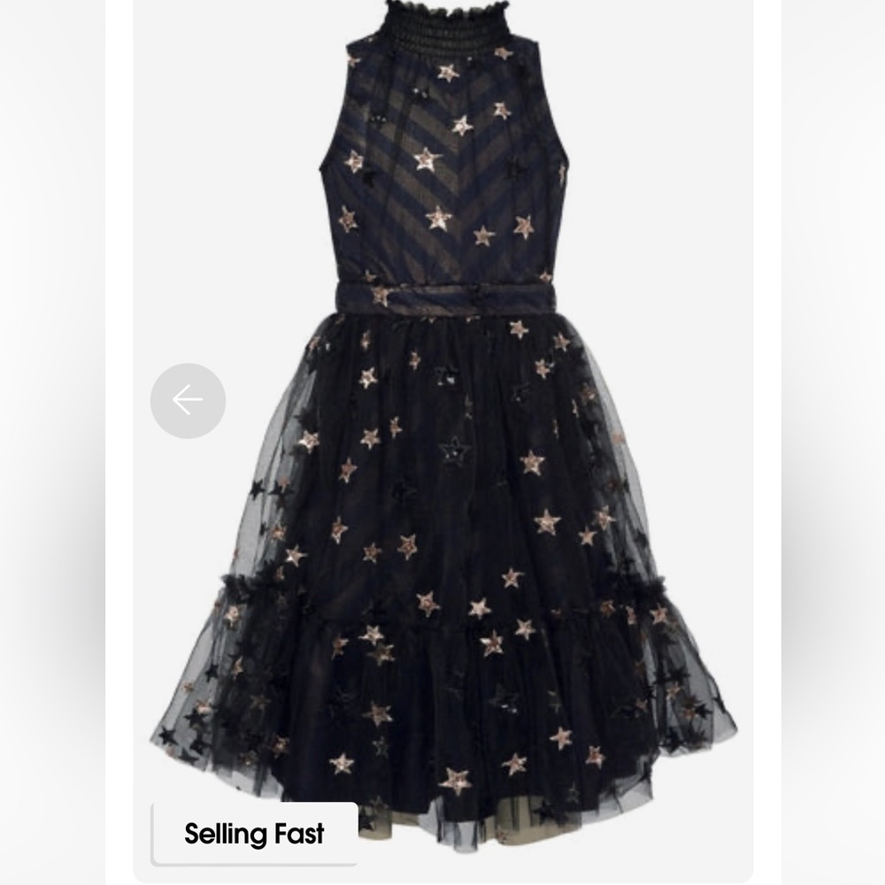 Hannah Banana Sequin Star Mesh Halter Dress - Picture 2 of 10